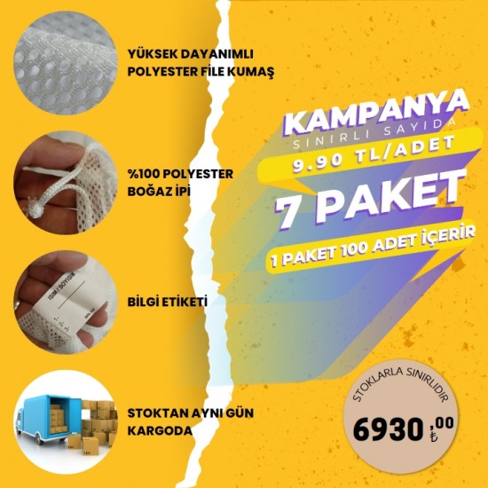 Promosyon Çamaşır Filesi | 7 Paket