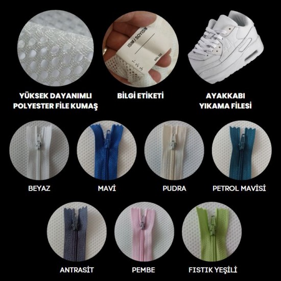 Fermuarlı Ayakkabı Yıkama Filesi